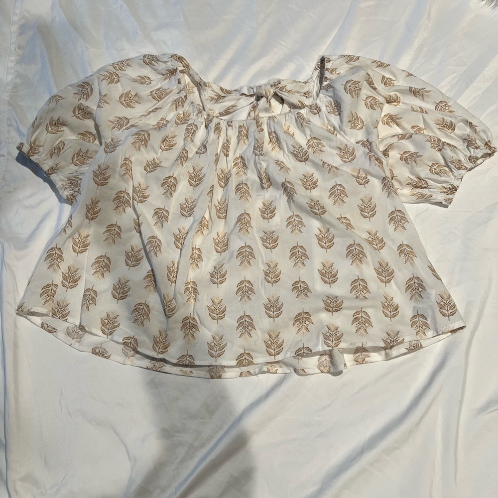 White floral blouse